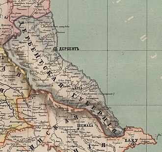 Dərbənd quberniyası xəritədə