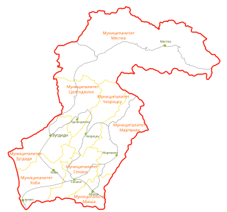 Sameqrelo-Yuxarı Svaneti xəritədə