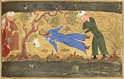 Sultan Məhəmməd Xarəzmşahın ölümü (Fəzlullah Rəşidəddinin Cami ət-Təvarix əsəri)