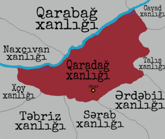 Qaradağ xanlığı sərhədləri ilə
