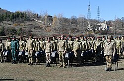 Zəfər gününün Birinci ildönümündə İ.Əliyev Şuşa şəhərində hərbçilərlə görüşü