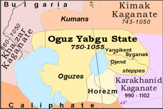 Oğuz dövləti xəritəsi