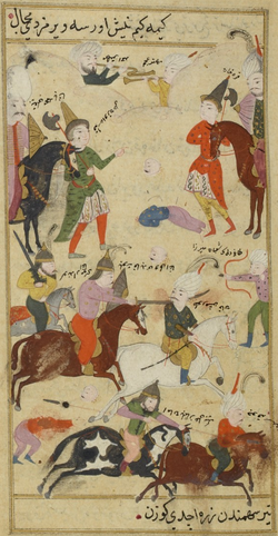 Müharibənin Tacüt-Təvarixdə yer alan miniatürüSol üstdə olan atlı Bığlı Mehmed Paşa, sağ üstdə olan atlı Qara xan Ustaclı