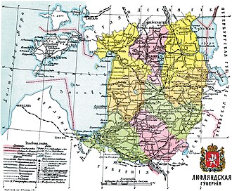 Livoniya quberniyası xəritədə