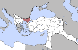 Ədirnə vilayəti xəritədə