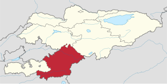 Oş vilayəti xəritədə