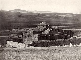 Ağrı ili ərazisində qədim Baqavan şəhərində mövcud olmuş və VII əsrdə inşa edilmiş Müqəddəs İohann kafedralının təxminən 1915-ci ilə aid fotosu.