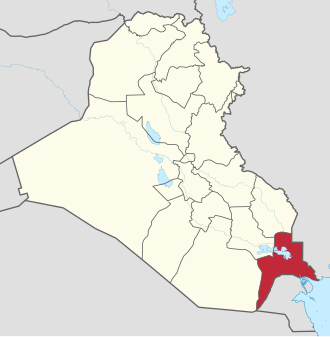 Bəsrə mühafəzəsi xəritədə