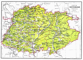 Kostroma quberniyası xəritədə