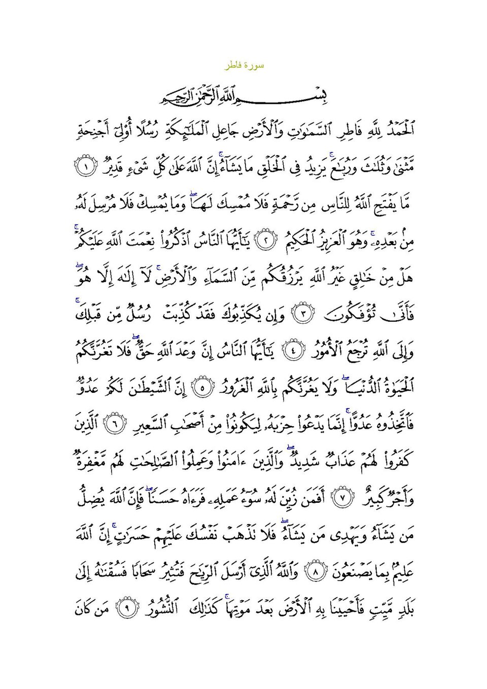 Fatir surəsi