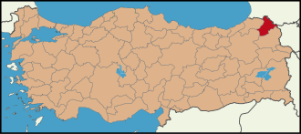Ərdəhan ili xəritədə