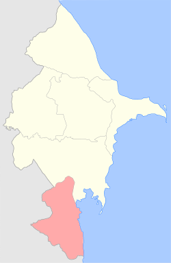 Lənkəran qəzası xəritədə