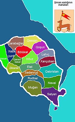 Şirvan xanlığının digər mahalları. 18-ci əsrin sonu
