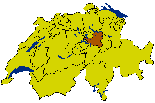 ABŞ xəritəsində Şvis kantonu