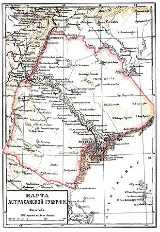 Həştərxan quberniyası xəritədə