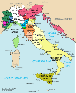 Milan hersoqluğu 1494, (Ağ rəngdə)