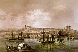 Aleksandr Münster - Bakı, rəngli litoqrafiya, 1850-ci il
