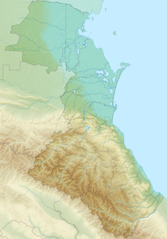 Calğan dağı xəritədə