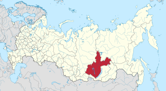 İrkutsk vilayəti xəritədə